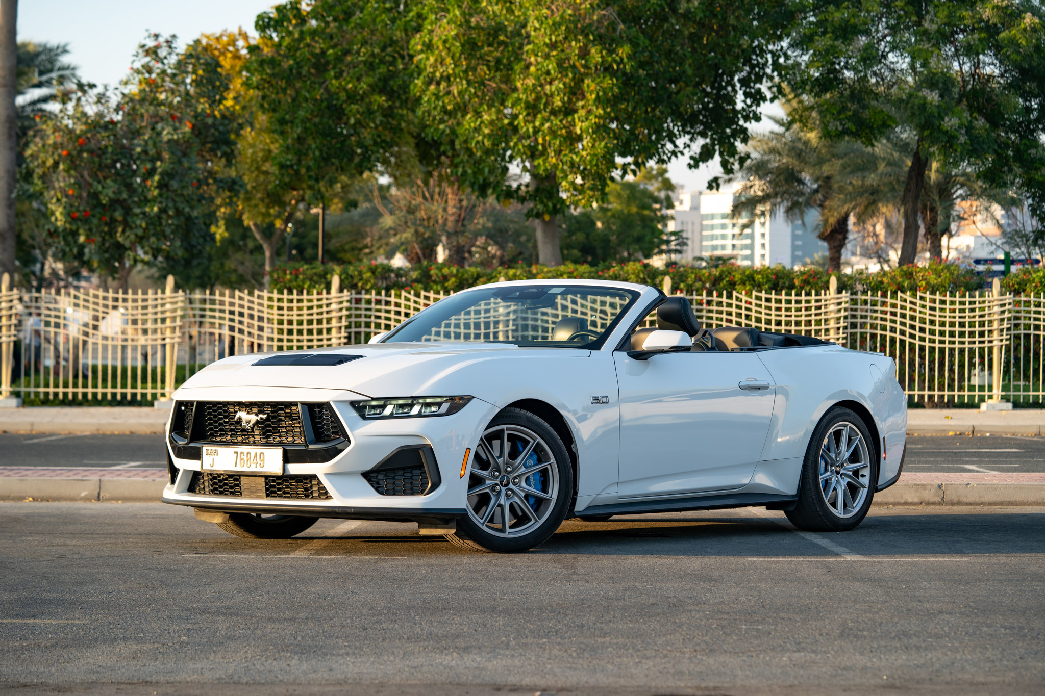 White Ford Mustang GT Rental Dubai